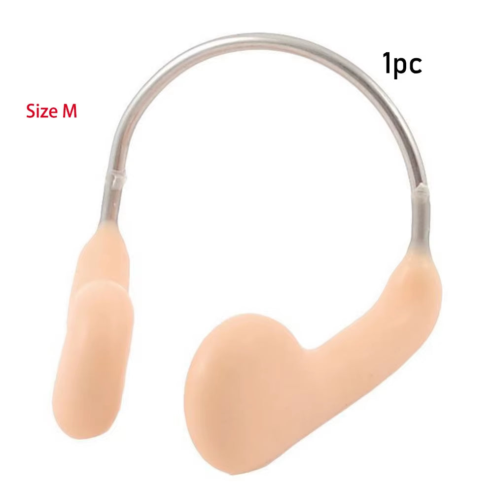 1/2/3Pcs Durable No-Skid Soft Silicone Steel Wire Nose Clip for Swimming Diving Water Sports Swimming Nose Clip Skin Color