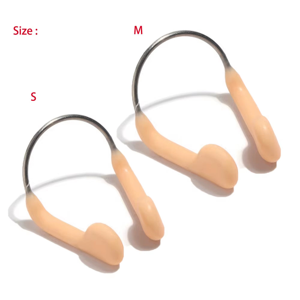 1/2/3Pcs Durable No-Skid Soft Silicone Steel Wire Nose Clip for Swimming Diving Water Sports Swimming Nose Clip Skin Color