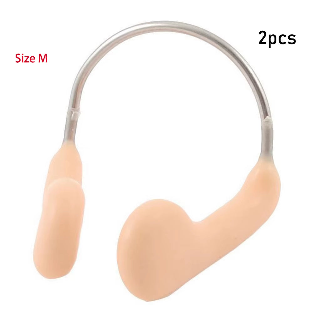 1/2/3Pcs Durable No-Skid Soft Silicone Steel Wire Nose Clip for Swimming Diving Water Sports Swimming Nose Clip Skin Color